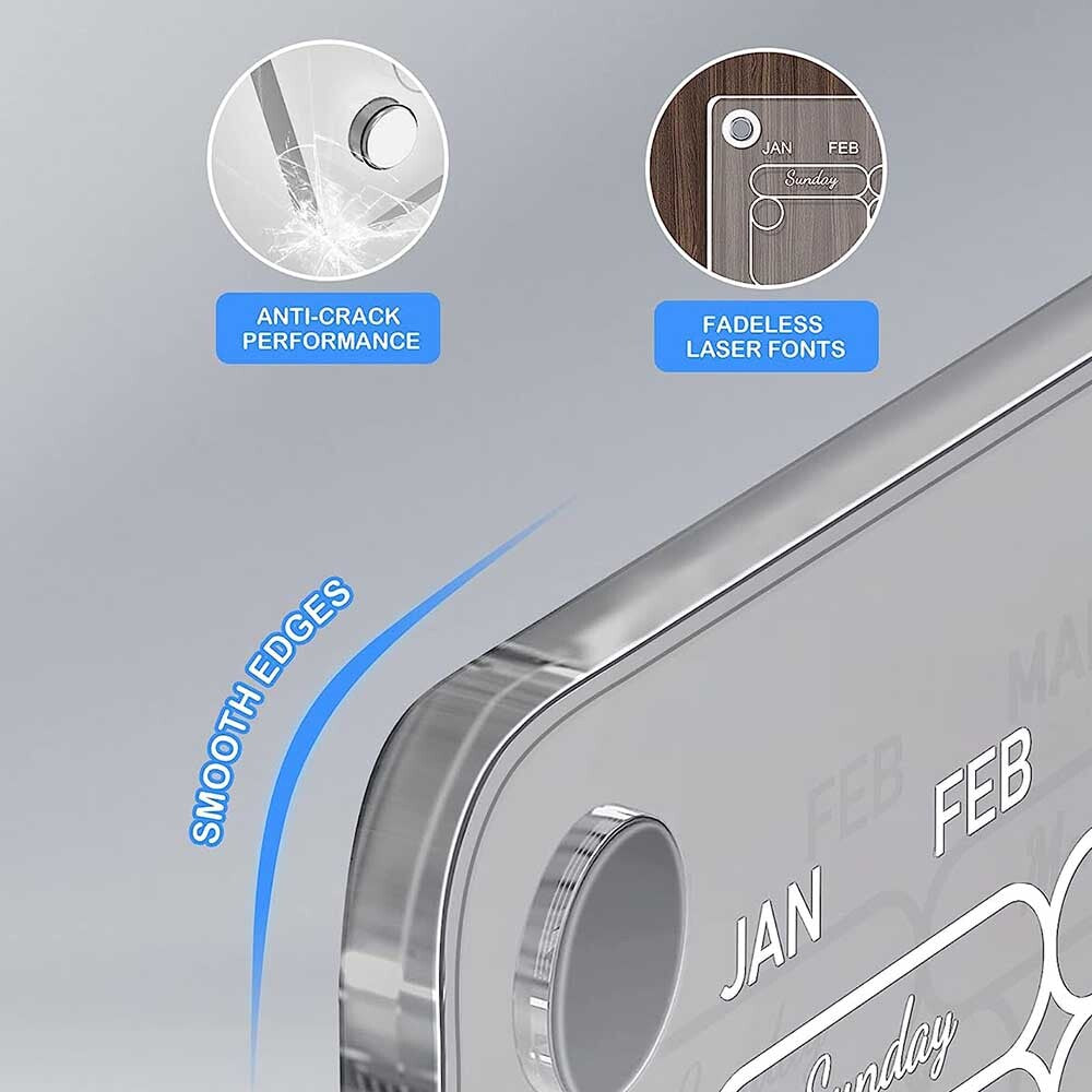 17X12 Acrylic Magnetic Dry Erase Calendar Board for Fridge Monthly Daily Planner