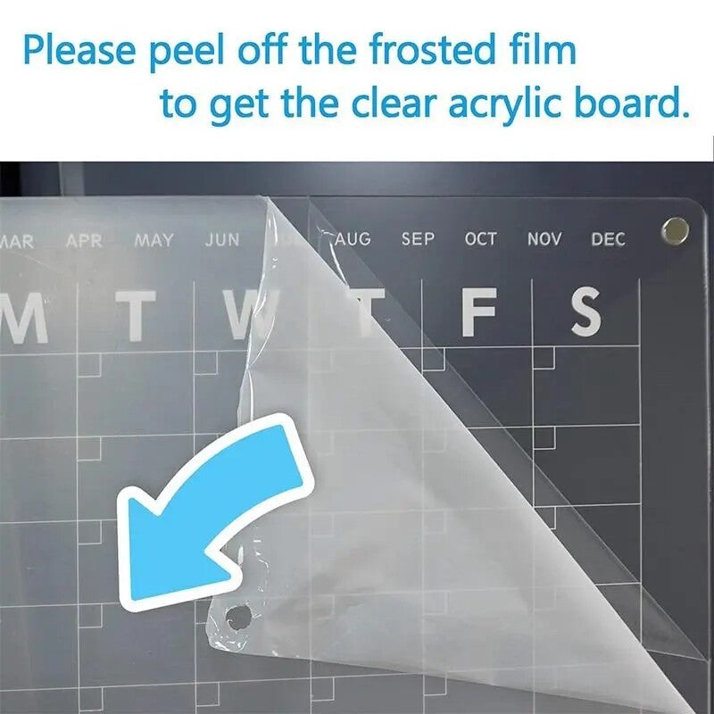 17X12 Acrylic Magnetic Dry Erase Calendar Board for Fridge Monthly Daily Planner