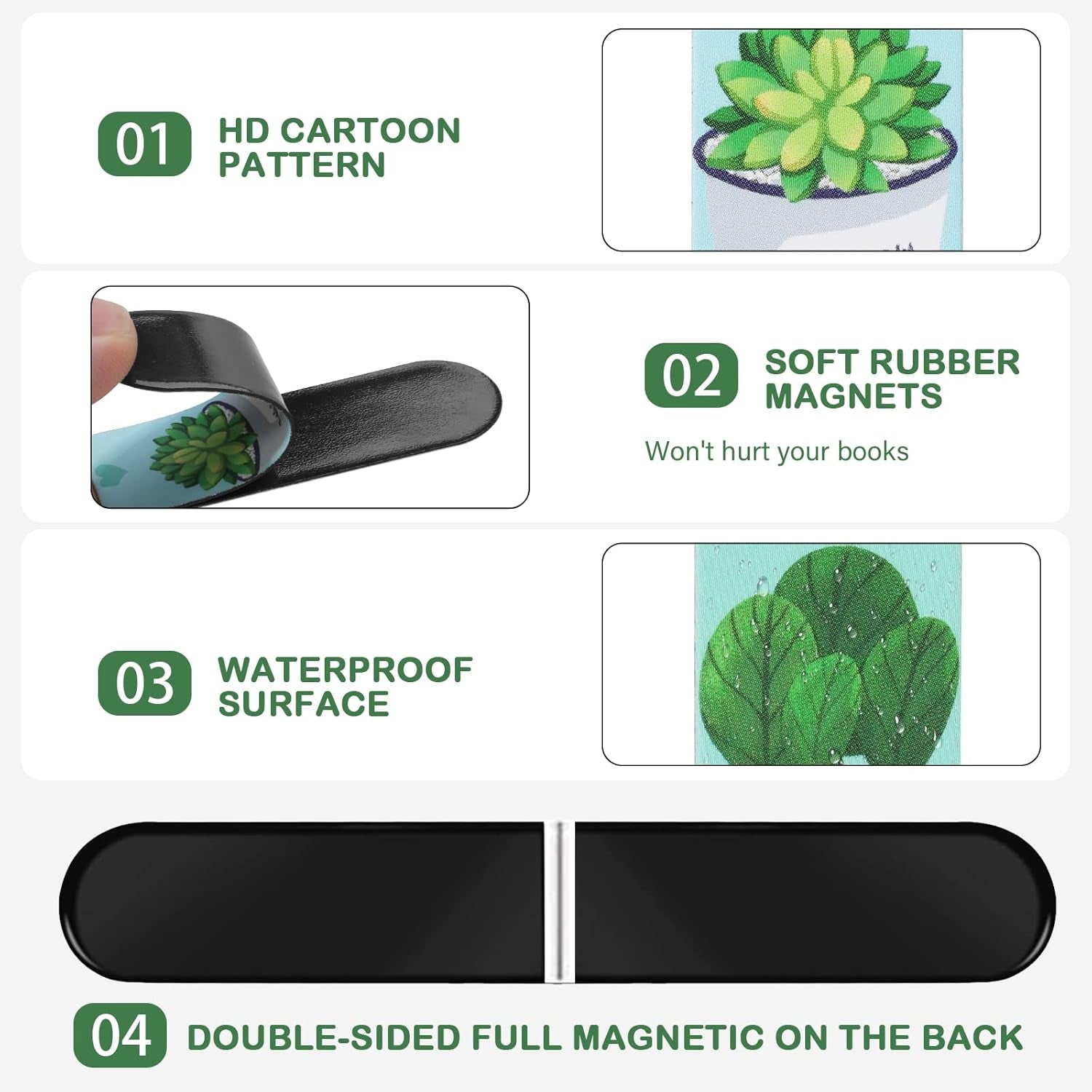 30Pcs Magnetic Bookmarks, Cute Assorted Magnet Page Markers Set, Cartoon Fruit Magnetic Page Clips Bookmark for Kids Students School Office Book Lovers Reading Supplies(30 Styles, 6X2Cm)