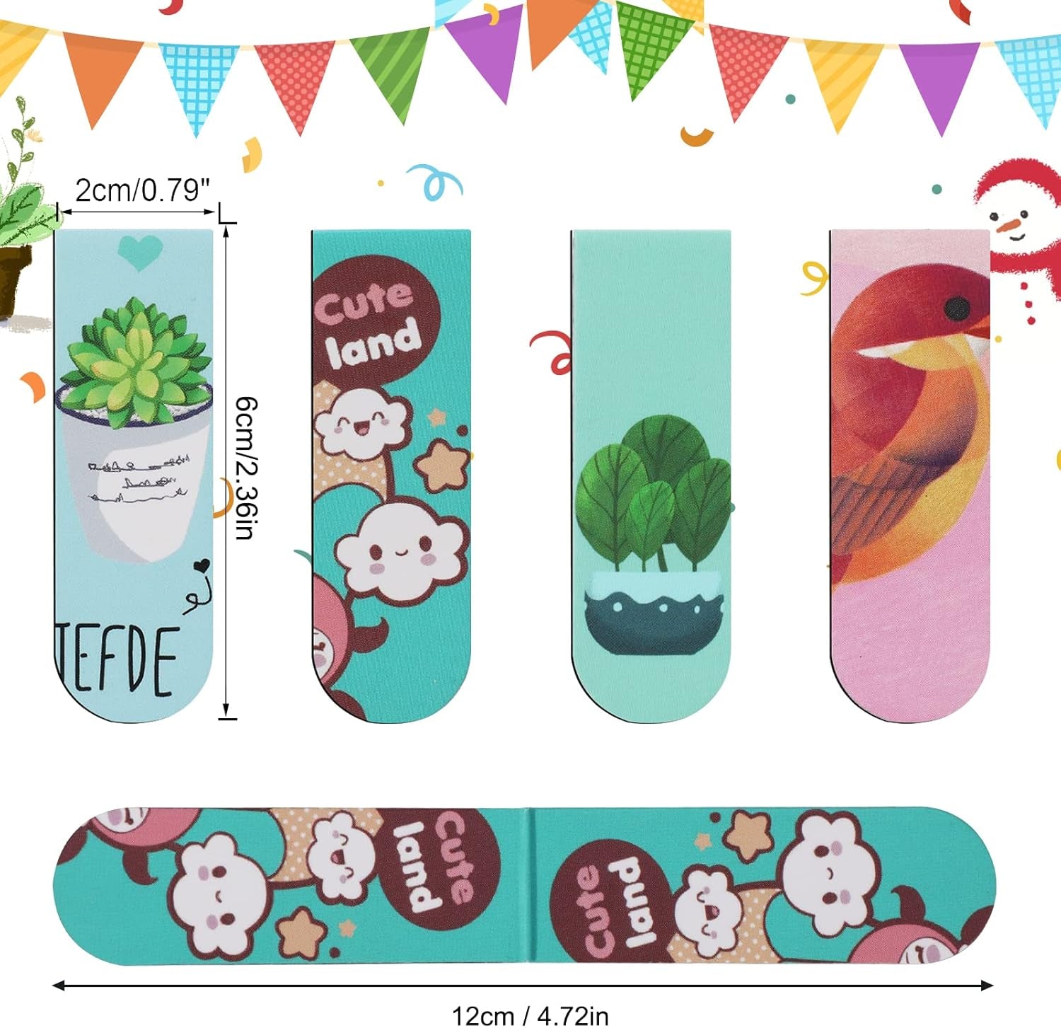 30Pcs Magnetic Bookmarks, Cute Assorted Magnet Page Markers Set, Cartoon Fruit Magnetic Page Clips Bookmark for Kids Students School Office Book Lovers Reading Supplies(30 Styles, 6X2Cm)